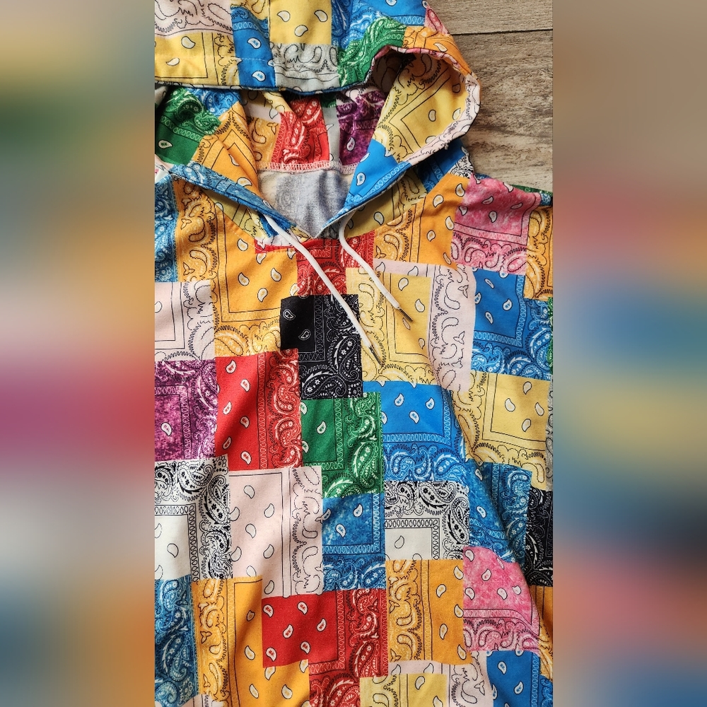 Patchwork Drawstring Oversized Hoodie - image 5